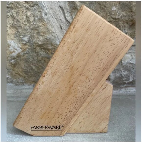 Farberware Knife Storage 5-Slot Wooden Kitchen Scissors Cutlery Block Only - Picture 5 of 6